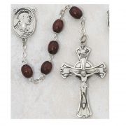 Ss 6x8mm Brown Wood Rosary