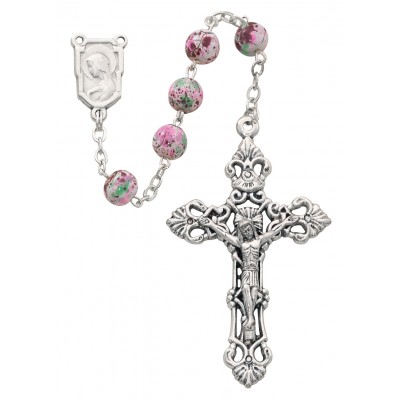 7mm White Cloissonne Rosary -  - 619C