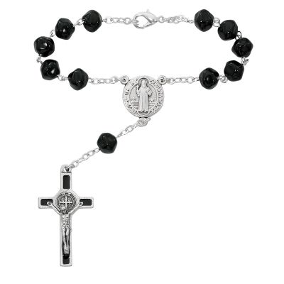 Black St Benedict Auto Rosary 735365528684 - 713C