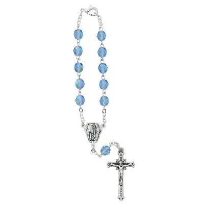 Blue Lourdes Auto Rosary/Card 735365528707 - 715C
