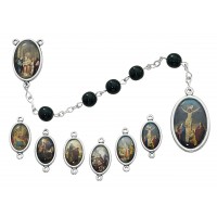 7mm Black 7 Sorrows Chaplet Rosary