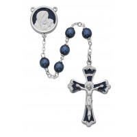 7mm Dark Blue Rosary W/enamel