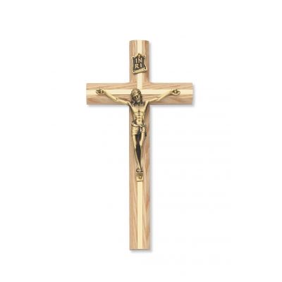 8 inch Oak Crucifix w/Gold Inlay - 735365136544 - 79-00487