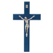 6.75" Blue Wood Crucifix,box