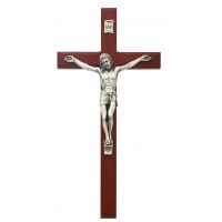 10 inch Cherry Crucifix Silver Corpus