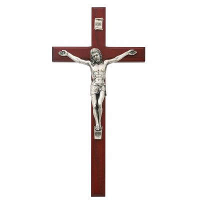 10 inch Cherry Crucifix Silver Corpus - 735365493814 - 79-41