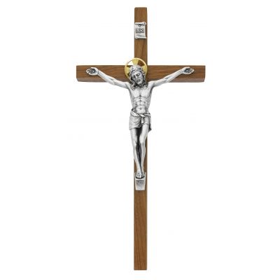 10 inch Walnut Crucifix w/Gold Halo - 735365269808 - 79-42485