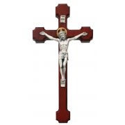 10 inch Cherry Crucifix w/Halo Silver