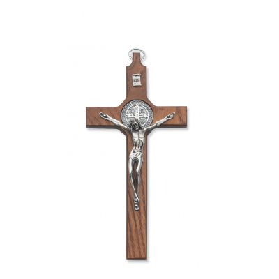 8 inch Walnut Saint Benedict Crucifix - 735365269938 - 79-42499