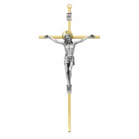 10 inch 2-Tone Brass Crucifix & Gift Box