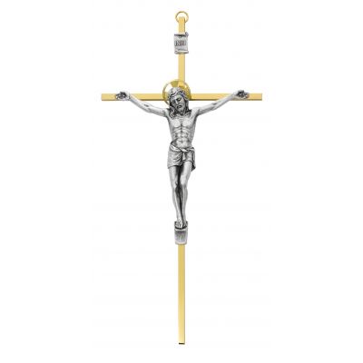 10 inch 2-Tone Brass Crucifix & Gift Box - 735365451463 - 79-42622
