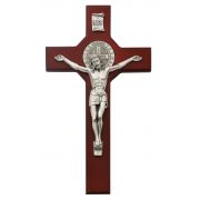 10.5 inch Cherry Saint Benedict Wall Crucifix & Gift Box