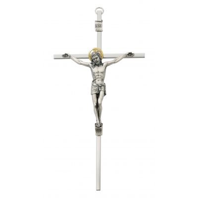 8 inch All Silver Crucifix & Gift Box - 735365501274 - 79-48