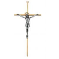 8 inch 2-Tone Brass Crucifix