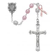 7mm Pink Pearl Cancer Rosary