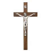 10 inch Beveled Walnut Crucifix