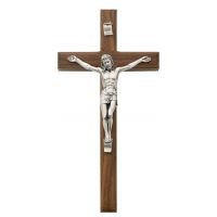 10 inch Beveled Walnut Crucifix