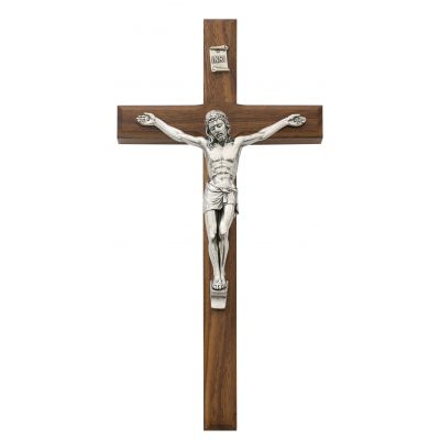 10 inch Beveled Walnut Crucifix - 735365478019 - 80-04
