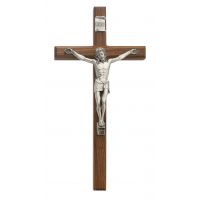 12 inch Beveled Walnut Crucifix