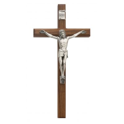 12 inch Beveled Walnut Crucifix - 735365478033 - 80-06