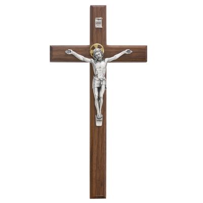 12 inch Walnut Beveled Crucifix - 735365491070 - 80-154