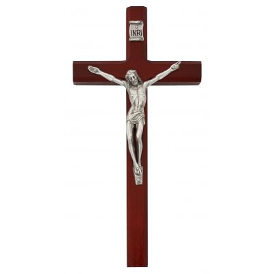10" Cherry Stained Wall Crucifix -  - 80-183B