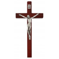 10" Cherry Stained Wall Crucifix