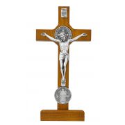 8" Walnut Stand St. Bend Crucifix
