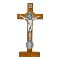 8" Walnut Stand St. Bend Crucifix