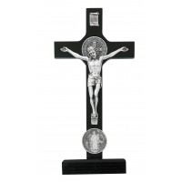 8" Black Stand St. Bend Crucifix