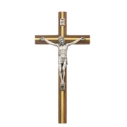 10 inch Walnut Crucifix w/Silver