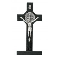 6 inch Black Standing St Benedict Crucifix