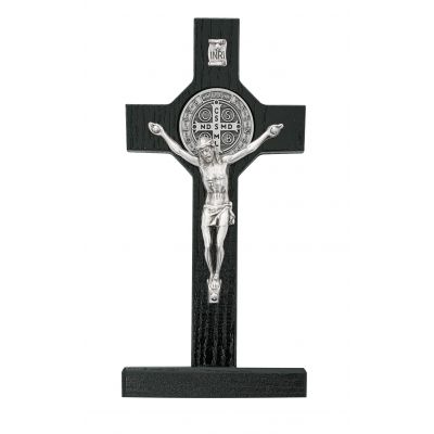 6 inch Black Standing St Benedict Crucifix - 735365573646 - 80-89