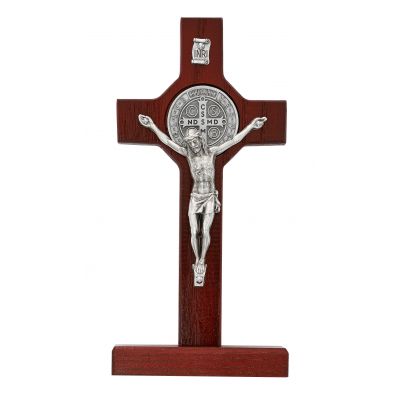6 inch Cherry Standing St Benedict Crucifix - 735365573660 - 80-91