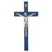 10" Blue Ei-8 Wall Crucifix