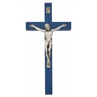 10" Blue Ei-8 Wall Crucifix