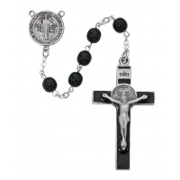 7mm Black Glass St Benedict