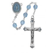 7mm Blue Glass Rosary