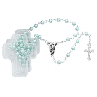 Blue Pearl Rosary In Cross Box 735365327355 - 901BLCB