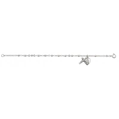 6 1/2 inch Sterling Silver Bracelet w/Crucifix/Chalice - 735365506637 - 911L