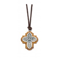 Olive Wood 4way Cross Pendant