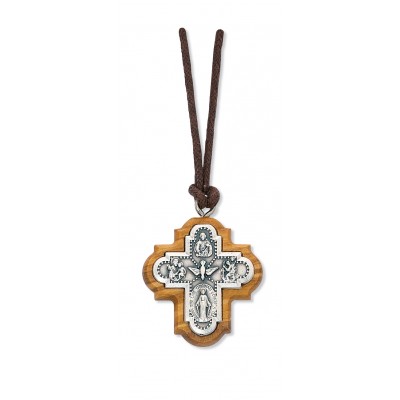 Olive Wood 4way Cross Pendant 735365607747 - 94-11