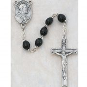 Ss 4x6mm Black Wood Rosary