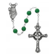 7mm Green St Patrick Rosary