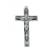 Antique Silver Crucifix 24 inch Necklace Chain