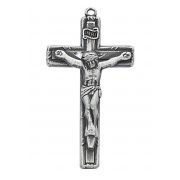 Antique Pwt Crucifix 18"ch&bx