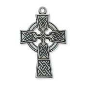 Antique Silver Celt Crucifix 24 inch Necklace Chain & Gift Box