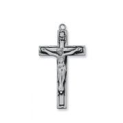 Antique Silver Rhodium Plated Crucifix 18 inch Necklace Chain 2Pk