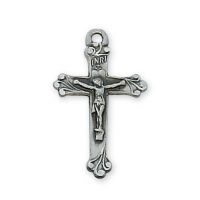 Pewter Crucifix With 18 " Rhodium Plated Chain