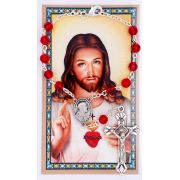Sacred Heart Auto Rosary/card Set